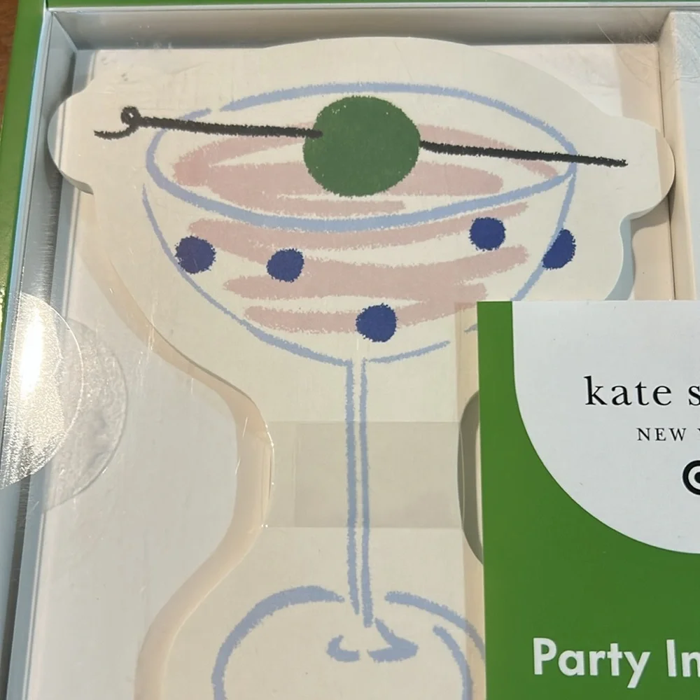 kate spade Green and White Party Invitations Set